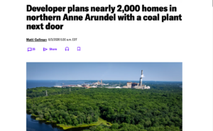 Developer plans nearly 2,000 homes in northern Anne Arundel with a coal plant next door.
